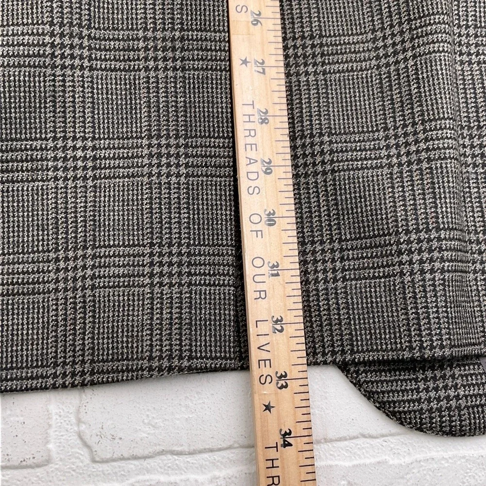 Geoffrey‎ Beene Blazer Mens 42L Gray Prince Edward Plaid Classic Wool Jacket